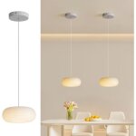 Ganeed suspension led - lumi�re d?�lot de cuisine minimaliste ovale - 12w - blanc - 1pcs