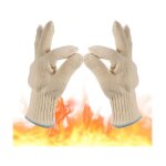 Gant anti brulure cuisine gant four anti chaleur gant barbecue int�rieur et ext�rieur coton tricot� �pais ...