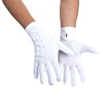 Gants blancs mixtes - boland - polyester avec bouton pression