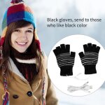 Gants chauffants usb - ebtools - 1 paire - hiver chaud - hommes femmes - mitaines chauffantes demi - ...