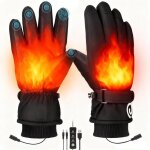 Gants chauffants usb pour femme & homme gants tactiles hiver - chauffage int�gral des doigts 3 niveaux ...