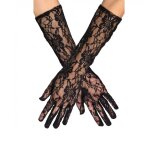 Paire de gants longs noirs dentelle adulte