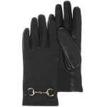 Isotoner gants tactiles en cuir de mouton - doubls polyester noir femme