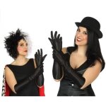 Gants longs noirs pour femme en stretch - atosa - longueur 40cm - accessoire de dguisement