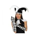 Gants à losanges noirs et blancs pour joker ou arlequine - batman - adulte - intérieur Gants à losanges noirs et blancs pour joker ou arlequine - batman - adulte - intérieur