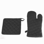 Gant et manique coton gris ardoise h30cm - atmosphera createur dinterieur