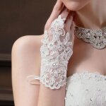 Gants de la mariée mitaines dentelle strass mariage blanc Gants de la mariée mitaines dentelle strass mariage blanc
