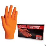 Gants nitrile jetables orange texture diamant�e 8g u - power - 50pieces - choisissezici : 9