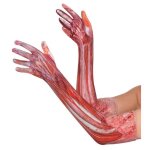 Gants sanglants halloween - adulte - blanc - rouge - polyester