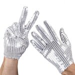 Gants À sequins argentés adulte gris argent Gants À sequins argentés adulte gris argent