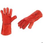 Gants de soudeur welder cousu avec fil kevlar rouge longueur 35cm - welder kev