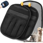 Gant de toilettage anti poils animaux r�utilisable �lectrostatique - gant � cinq doigts double face lavable ...