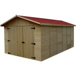 Garage en bois panneau - 16 mm - habrita - ed 2848 n - porte à 3 vantaux 200x170cm - 1560 m² Garage en bois panneau - 16 mm - habrita - ed 2848 n - porte à 3 vantaux 200x170cm - 1560 m²