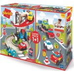 Ecoiffier garage 2 �tages multicolore - pack 10 pi�ces (2 voitures d�panneuse station lavage)