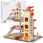 Garage et parking en bois pour enfants - boppi - ascenseur station - essence voitures et hélicoptère Garage et parking en bois pour enfants - boppi - ascenseur station - essence voitures et hélicoptère