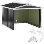 Garage robot tondeuse toit � 2 pans m�tal 86x100x63cm r�sistante intemp�ries 4x piquets terre abri carport ...