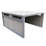 Garage robot tondeuse toit en pente bois massif abri 80 cm gris 16 0001231