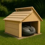 Garage pour tondeuse robot - divit mg16 - bois massif - r�sistant aux intemp�ries - 90x70x100 cm