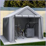 Garage � v�los &amp stockage exterieur - gris fonc� - 244x241x217cm - stable &amp etanche