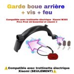 Garde boue arri�re xiaomi m365 pro2 1s essential scooter 3 [avec feu et vis ] pour trottinette �lectrique ...