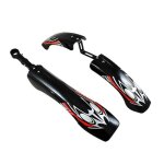 Garde boue vtt atoo - noir / rouge - fixation pivot fourche arri�re et tige de selle - 26 pouces