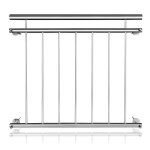 Garde - corps de balcon - aufun - 100 x 90 cm - acier inoxydable - 7 btons de remplissage - extrieur ...
