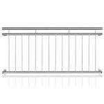 Garde - corps de balcon - aufun - modle en acier inoxydable - 184 x 90 cm - 7 btons de remplissage ...