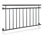 Garde corps balcon anthracite 90 x 156 cm avec 11 barres de remplissage rambarde