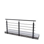 Garde - corps noir en aluminium 2m int�rieur et ext�rieur fixation lat�rale