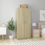 Garde - robe - aggloméré - chêne sonoma - 2 portes - haut compartiment - penderie Garde - robe - aggloméré - chêne sonoma - 2 portes - haut compartiment - penderie
