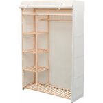 Garde - robe contemporain armoire de chambre meuble chambre en tissu et bois de pin 110 x 40 x 170 cm?7571 ...