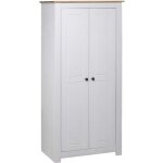 Garde - robe - panama - armoire de chambre - bois massif - 2 portes - blanc 80x50x1715 cm