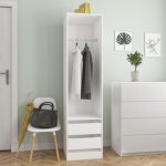 Vidaxl garde - robe avec tiroirs blanc 50x50x200 cm bois ding�nierie 800612
