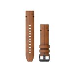 Bracelet en cuir - garmin - quickfit 22 - marron - interchangeable - 22 mm