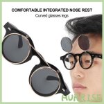 Garosa lunettes de soleil flip lunettes de soleil � rabat de style punk vintage monture ronde montres ...