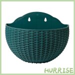 Garosa pot de fleurs mural 2 pi�ces imitation rotin tenture murale pot de plante demi - rond mural semi ...