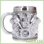 Garosa tasse v8 mug en acier inoxydable r�sine cr�atif trois de moteur fr culinaires tasse