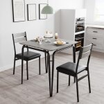 Garvee ensemble repas 3 pi�ces pour 2 personnes table carr�e avec 2 chaises rembourr�es id�al petits ...