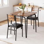 Garvee ensemble repas 3 pi�ces pour 2 personnes table carr�e avec 2 chaises rembourr�es id�al petits ...