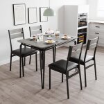 Garvee ensemble repas 5 pi�ces pour 4 personnes table carr�e avec chaises id�al appartements et petits ...