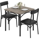 Garvee ensemble table � manger avec 2 chaises rembourr�es - style industriel - carr� - 2 personnes - ...