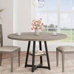 Garvee table a manger - table de salle � manger ronde pour 4 � 6 personnespied central en m�tal style ...