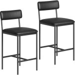 Garvee tabourets de bar ensemble 2 cuir pu avec dossier et repose - pieds pour �lot cuisine ou salle ...