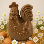 Gaston le coq en chocolat lait �clat de noisettes caram�lis�es - collection p�ques