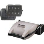 Gaufrier - premium gaufres - mineral g - multifonctions - plaques interchangeables - couleur gris