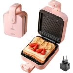 Gaufrier antiadhsif rose - gotoseeu - appareil  sandwich 650w - plaque de cuisson en maifanitum - sans ...