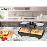 Gaufrier - clatronic - wa 3606 - 800w - rev�tement antiadh�sif - 2 gaufres
