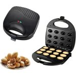 Gaufrier noix �lectrique - machine automatique �crou mini boulanger noix - noir