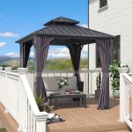 Gazebo de jardin purple leaf 24 x 24 m mod�le standard tonnelle en aluminium pavillon en acier galvanis� ...