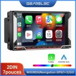 Gearelec autoradio 7 pouces avec carplay android auto wifi gps navigation rds fm usb aux + typec port ...